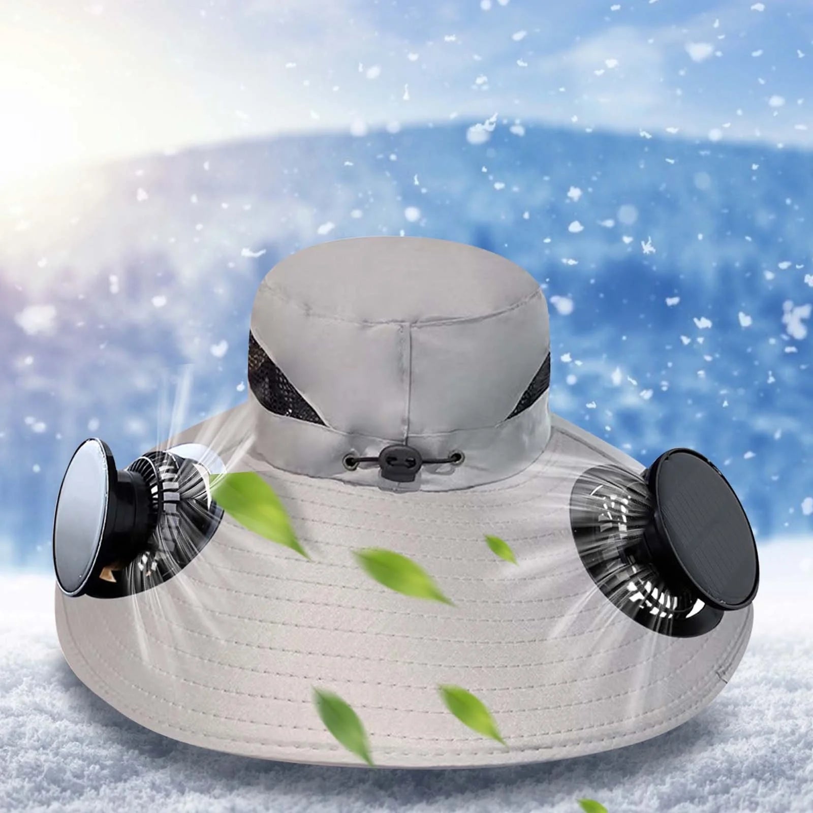 Solar Fan Hat,Solar Powered Fan Hat,Wide Brim Solar Fan Hat Outdoor Wide Brim Sun Hat Solar Panel Fan Hat Solar Hat with Built in Fan with 2 Solar Fan Fishing Hat for Men - Removable & Usb Charging